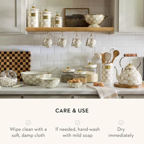 Enamel Utensil Holder (Mocha Check)