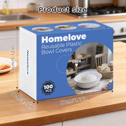 100pcs Plastic Bowl Covers Food Cover Dish Covers (Boxed-100pcs / Medium)