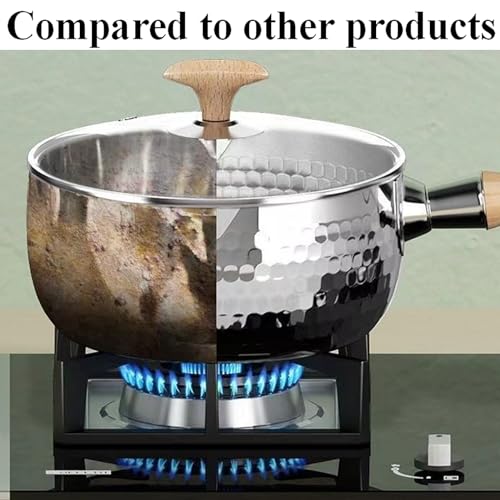 2.2 Quart Silver Stainless Steel Sauce Pot with Inverted Mouth (2.2 Quarts)