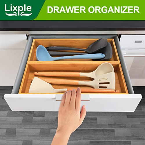 Bamboo Kitchen Drawer Organizer (15 x 6 x 2 Inch / Yellow)
