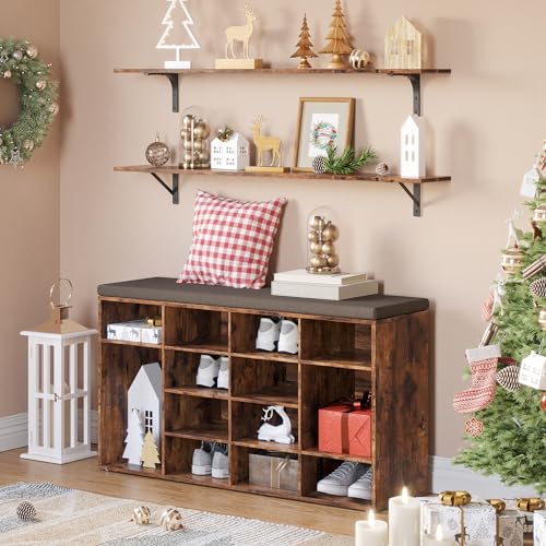 Long Wall Shelves (Rustic Brown / 55.1 Inch)