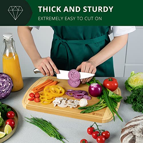 Wooden Cutting Boards for Kitchen Meal Prep & Serving (1-Piece / Two-Tone)