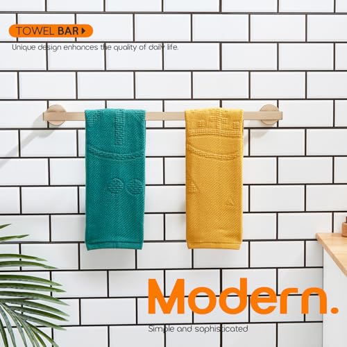 24 Inch Bathroom Towel Rack Bath Towel Bars Kitchen Towel Holder Towel Rails Wall Mounted SUS304 Champagne Bronze Stainless Steel AN4001CPG (Champagne Bronze / 24-Inch)