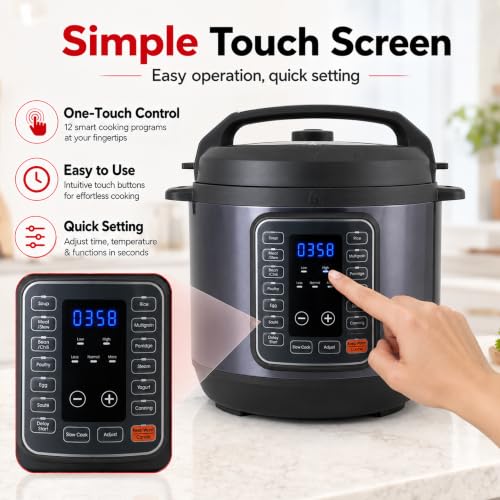 Electric Pressure Cooker 8Qt (Black / 8 Quarts)