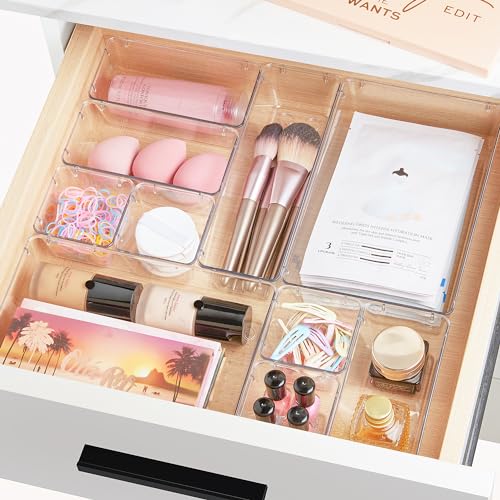 72 PCS Clear Plastic Drawer Organizers Set (72 Count)