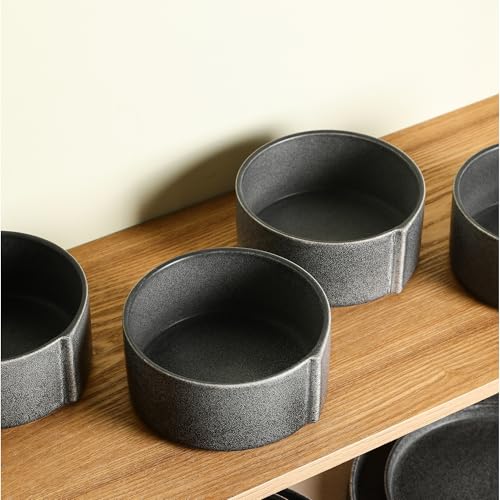 Bao 8 Piece Bowl Set Stoneware (Charcoal / 8-Piece - Cereal Bowl)