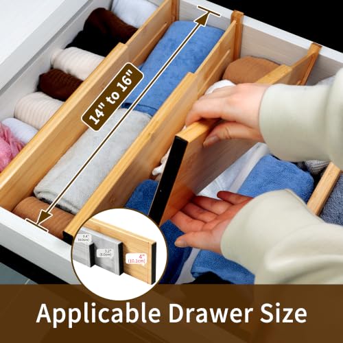 Bamboo Drawer Organizer (Natural / 4"H, Small)