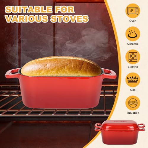 3.6QT Oval Enameled Cast Iron Dutch Oven