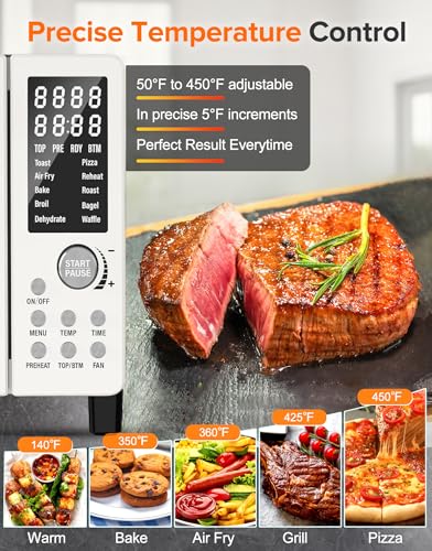 Bravo Pro Smart Air Fryer Toaster Oven Countertop Combo (Vanilla Cream)