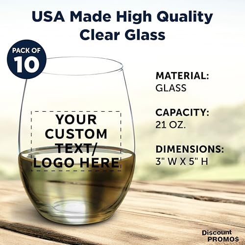 10 ARC Stemless Wine Glasses Set (10 Count)