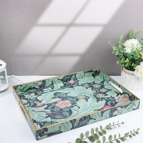 Plastic Serving Tray with Handles for Coffee Table (Multi F)