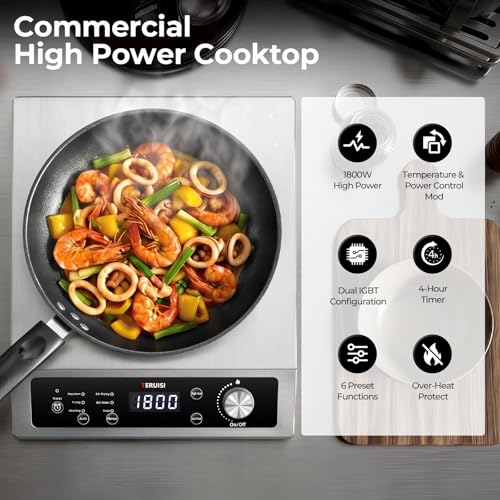 Commercial Induction Cooktop (1800W Concave Cooktop with Wok)