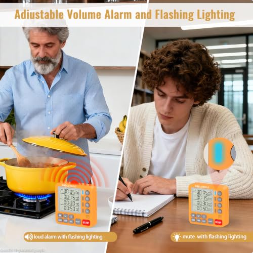 Digital Dual Kitchen Timer (Orange)