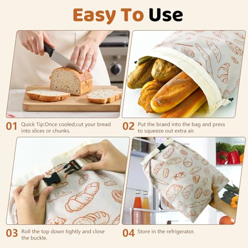 Beeswax Bread Bags for Homemade bread (Yellow & Blue)
