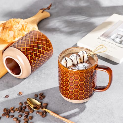 Coffee Mugs Set of 4 (Caramel / Set of 4 (12 Ounces))