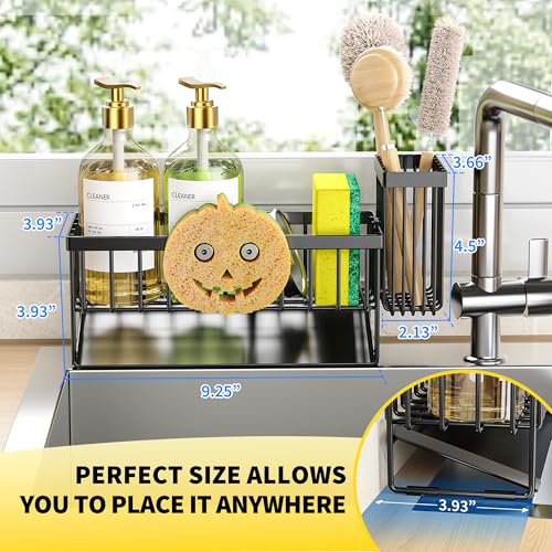 Kitchen Sink Caddy Organzier with High Brush Holder