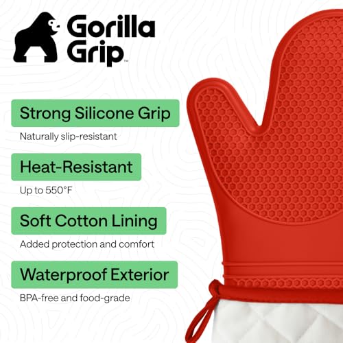 Silicone Oven Mitts (Coral / 12.5" Oven Mitts)