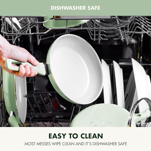 Dover 8” & 10” 2 Piece Frying Pan Skillet Set (8" and 10" Frying Pan Set / Pastel Green)