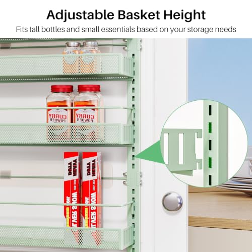 8 Tiers Over the Door Organizer (Green / 17" W x 6" D x 69" H)