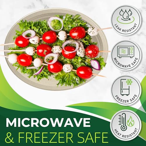100PCS 100% Compostable Original Oval Paper Plates (Original / 12in Oval(100count))