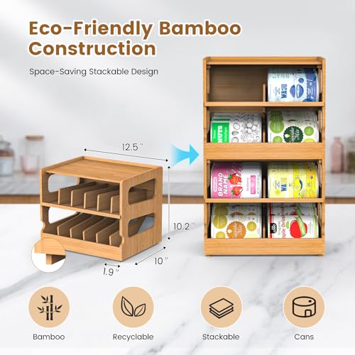 Stackable Bamboo Cat Food Can Organizer (36 Count)