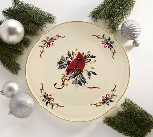 853785 Winter Greetings Round Serving Turkey Platter (Round Platter)