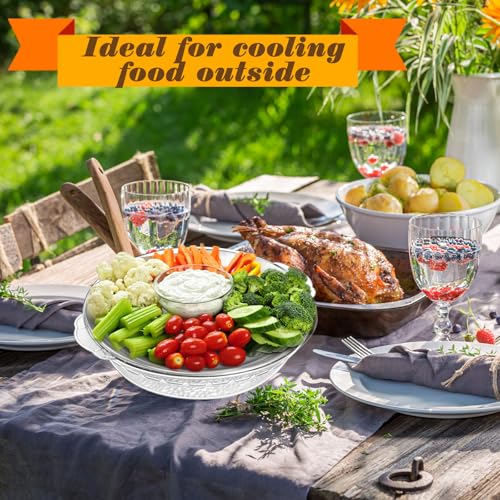 1 Set 11.8" Chilled Serving Tray Compartments for Parties (Natural)