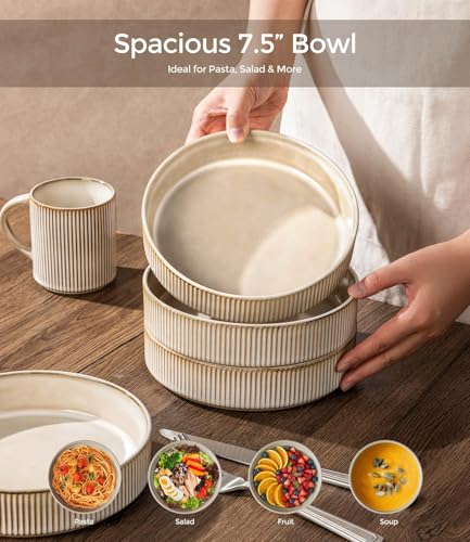 7.5 Inch Pasta Bowls Set of 6 (Set of 6 / Cappuccino)