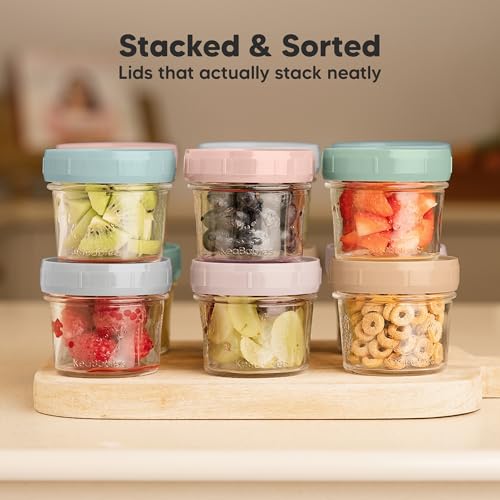 12pk 4oz Glass Baby Food Containers with Lids (12-pk 4 Ounce / Musk Dusk)