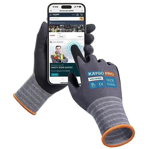 Work Gloves MicroFoam Nitrile Coated (Gray (Touch Screen) / XX-Large)