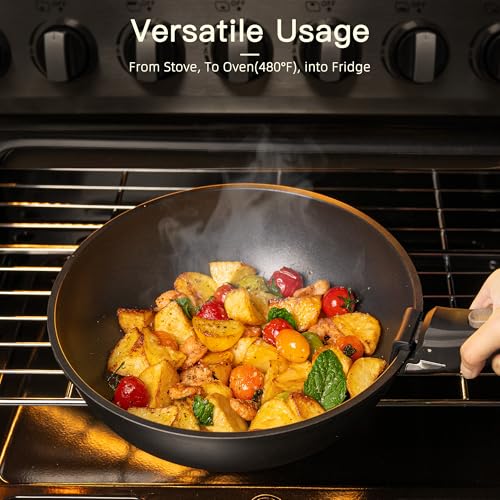 21 Pcs Pots and Pans Set Non Stick (Black / 21 Piece)