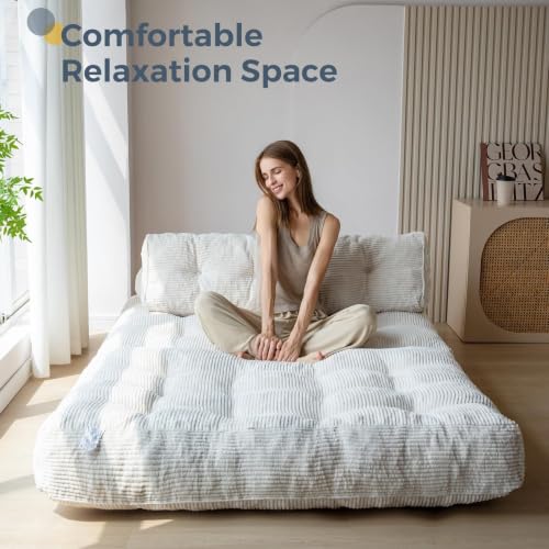 Folding Sofa Bed (Beige / Full)