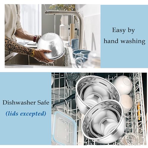 Mixing Bowls Stainless Steel Nesting Salad Bowls Set (6 Count)