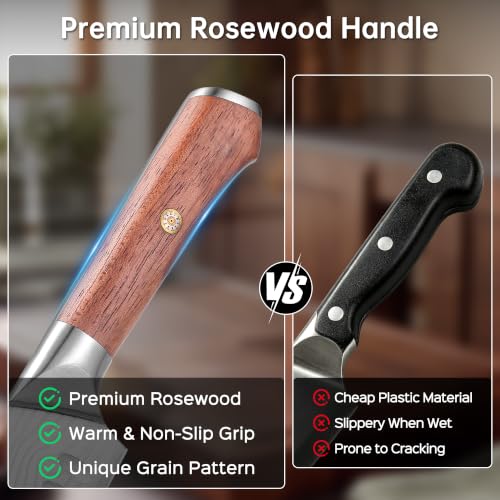 5 Inch Japanese Utility Knife with Full Tang Rosewood Handle (5 inch utility knife)