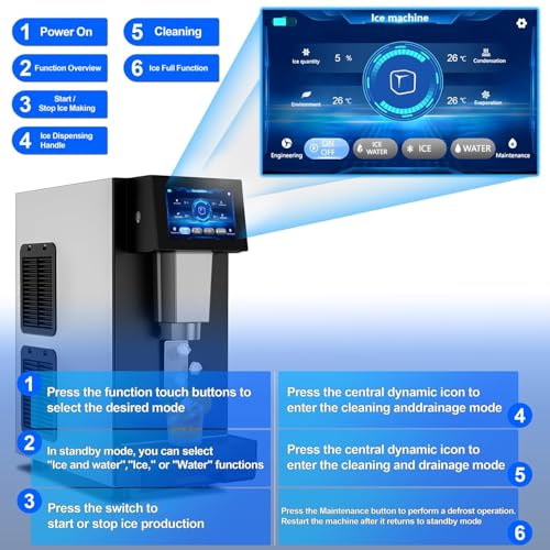 Nugget Ice Makers Countertop Soft Chewable Ice Machine with Auto