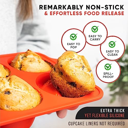 Silicone Muffin Pan (Red / Regular (6 Cups Pan))
