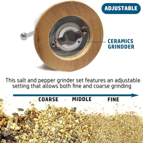 Salt and Pepper Grinder Set (1 Piece-6 in-Wood)