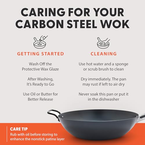 Carbon Steel Wok 12” (Black / 12" Wok Pan)