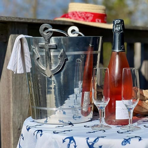 Nautical Ice Bucket with Anchor Handles