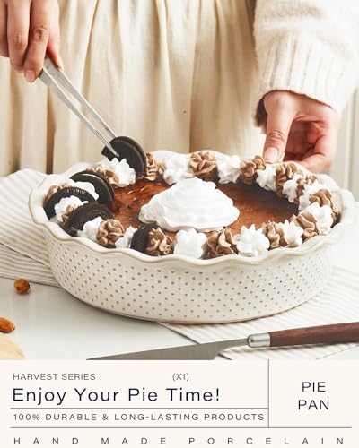 Ceramic Deep Pie Pan (Dots (Deep))
