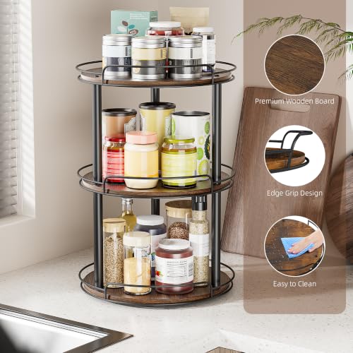 10'' Wood Lazy Susan Turntable Organizer for Cabinet