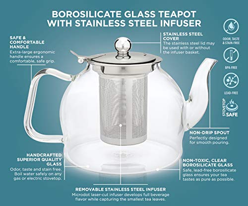 Dublin Glass Teapot (27 oz (2-3 cups))