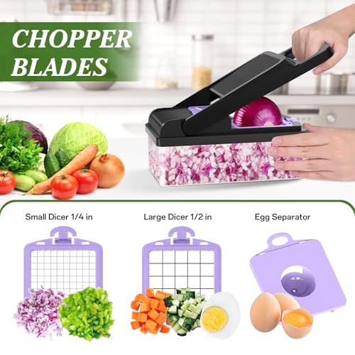 Veggie Chopper Vegetable Cutter (Purple / 7 blades)
