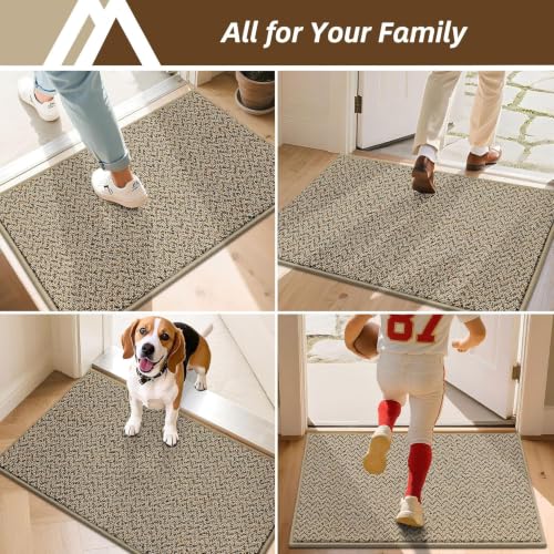 Dirt Trapper Door Mat 24"x36" Non Slip Washable Taupe (86.4 Sq Ft)