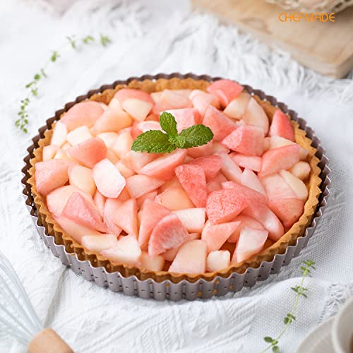 9.5 Inch Round Tart Pan with Holes Removable Loose Bottom (9.5" with Holes Removable Bottom)