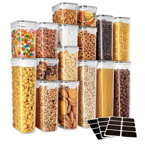 16 Pack Airtight Food Storage Container Set for Pantry Organization