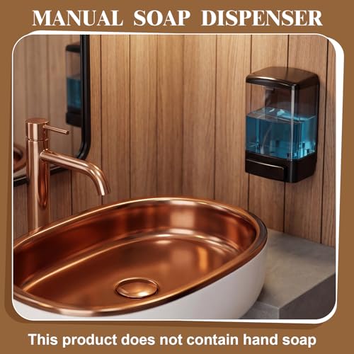 2 Pcs Wall Mounted Soap Dispenser (Black and Clear / 33.8 oz 1000 ml)