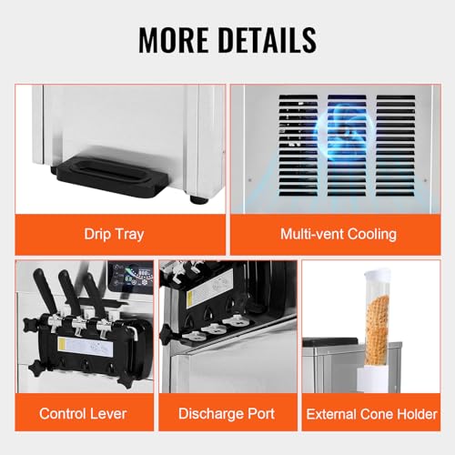 Commercial Ice Cream Machine (New Countertop 3 Flavors Flagship Model)
