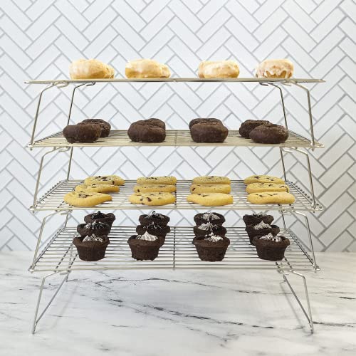 4 Tier Stackable Cooling Rack Space Saving Baking Set
