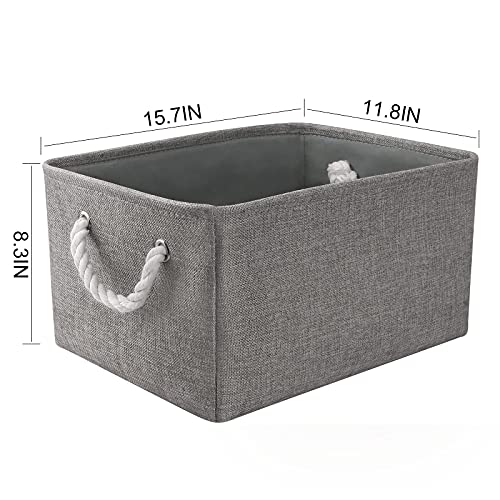 Large Storage Bins Basket (Grey / 2PCS/Large - 15.7Lx11.8Wx8.3H)